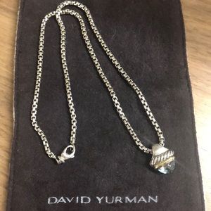 David Yurman Blue Topaz Acorn Necklace